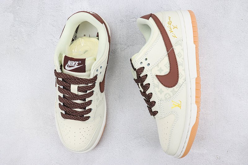 Louis Vuitton x Nike Dunk Low "Gold/Brown" фото № 7