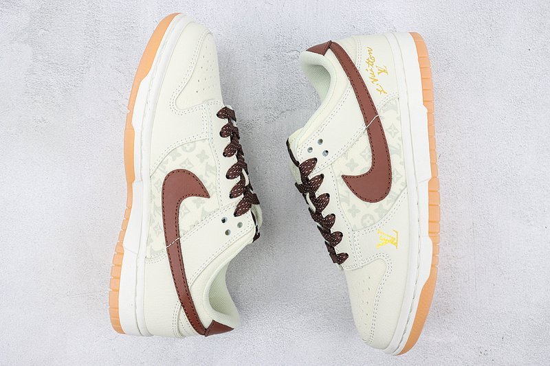 Louis Vuitton x Nike Dunk Low "Gold/Brown" фото № 6