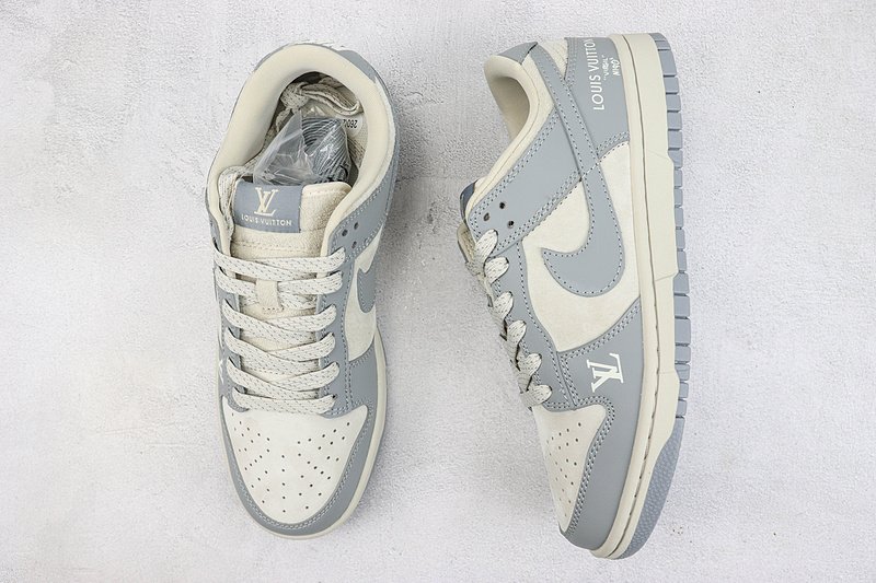 Louis Vuitton x Nike Dunk Low "Virgil/Grey/Off White" фото № 6