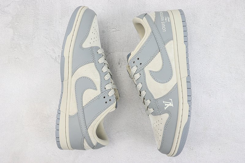 Louis Vuitton x Nike Dunk Low "Virgil/Grey/Off White" фото № 7