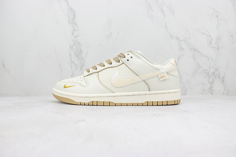Nike Dunk Low "Off White/Mini Swoosh/Beige" фото № 2