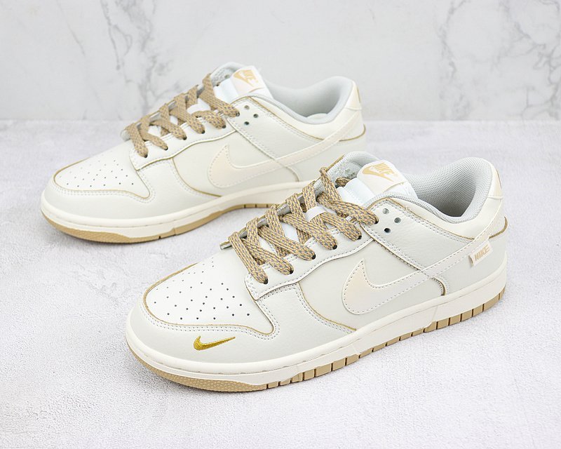 Nike Dunk Low "Off White/Mini Swoosh/Beige" фото № 5
