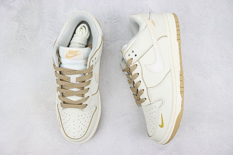 Nike Dunk Low "Off White/Mini Swoosh/Beige" фото № 6