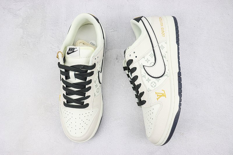 Louis Vuitton x Nike Dunk Low "Gold/Black/Off White" фото № 6