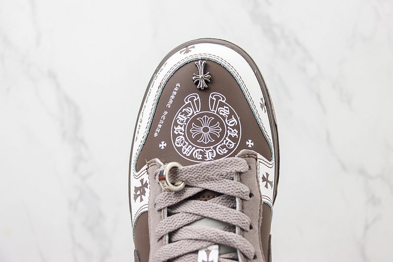 Chrome Hearts x Nike Dunk Low "White/Dark Brown" фото № 4