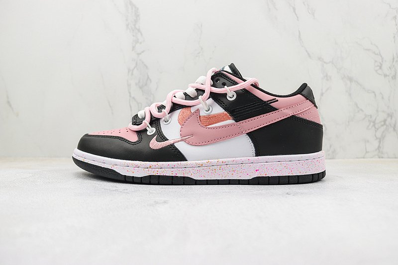 Nike Dunk Low Multi Swoosh "White/Black/Pink/Peach" фото № 2