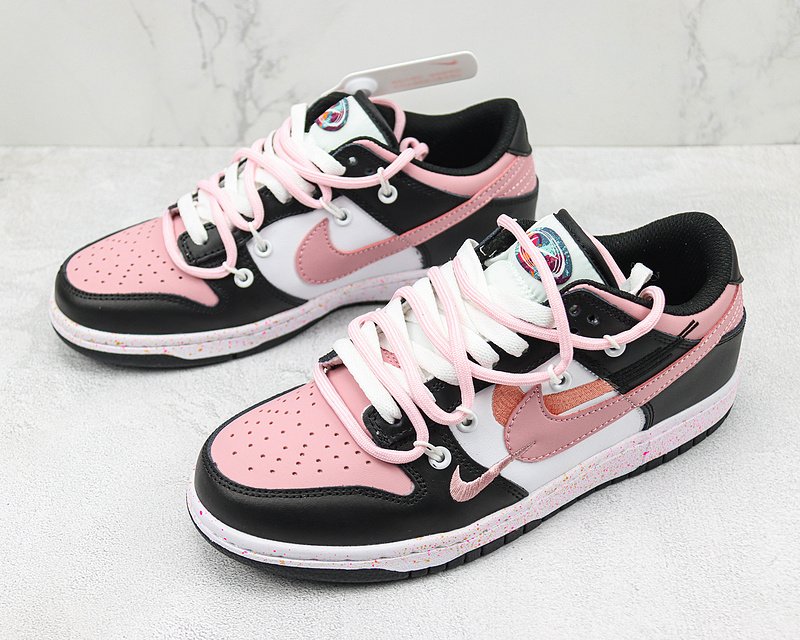 Nike Dunk Low Multi Swoosh "White/Black/Pink/Peach" фото № 5