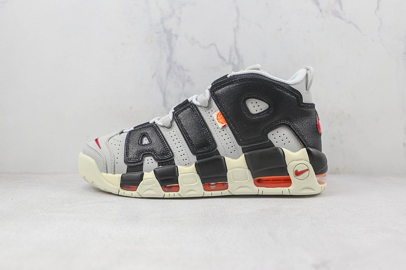 Nike Air More Uptempo "Photon Dust Total/Orange/Black/University Red" фото № 2