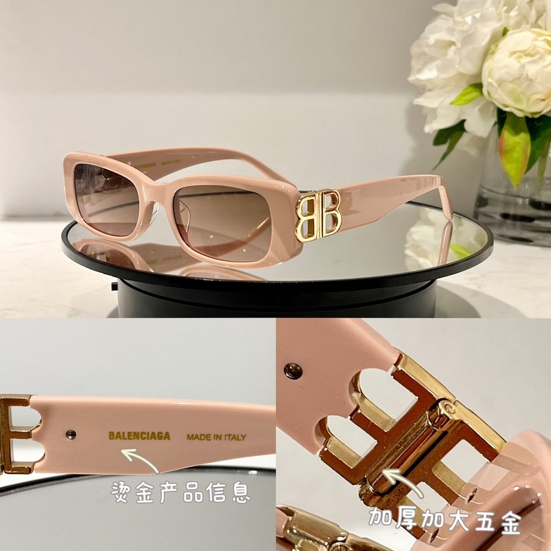 Солнцезащитные очки Balenciaga Rectangle Frame And Two Side Decorated Temples "Beige" фото № 2