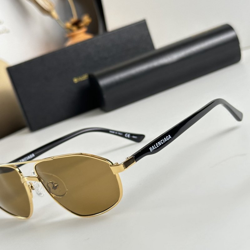 Солнцезащитные очки Balenciaga Aviator Form And Logo Inscription On Temples "Brown" фото № 3