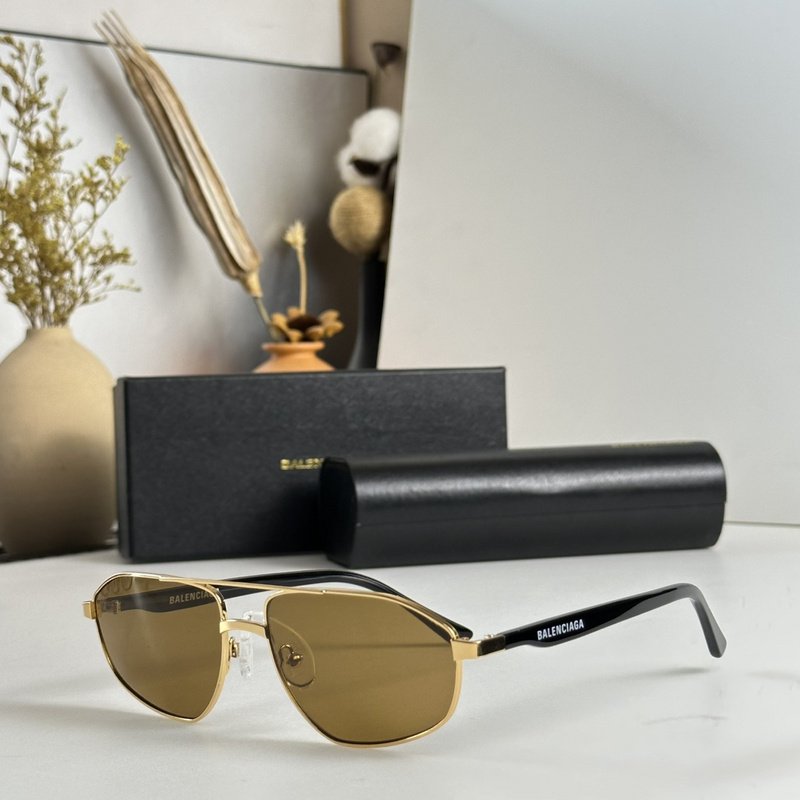 Солнцезащитные очки Balenciaga Aviator Form And Logo Inscription On Temples "Brown" фото № 4