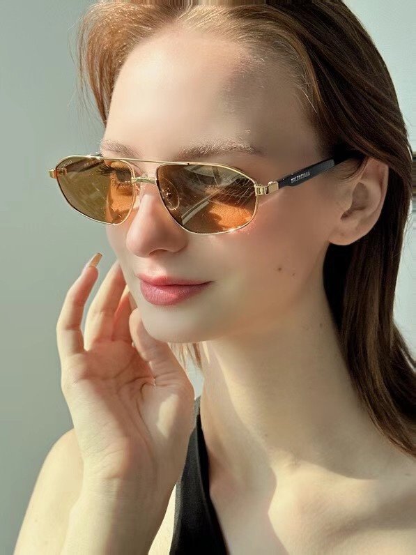 Солнцезащитные очки Balenciaga Aviator Form And Logo Inscription On Temples "Brown" фото № 6