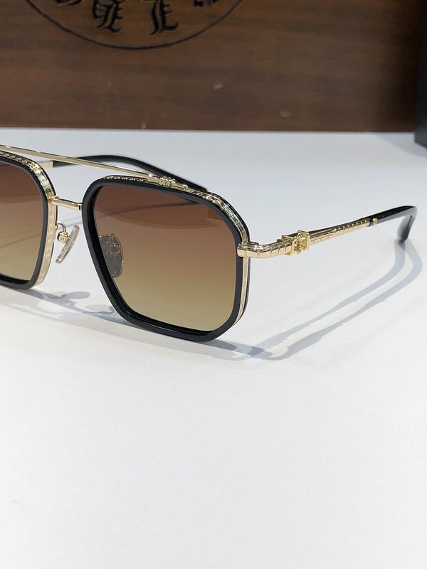 Солнцезащитные очки Chrome Hearts Frame With Ornament "Brown" фото № 5