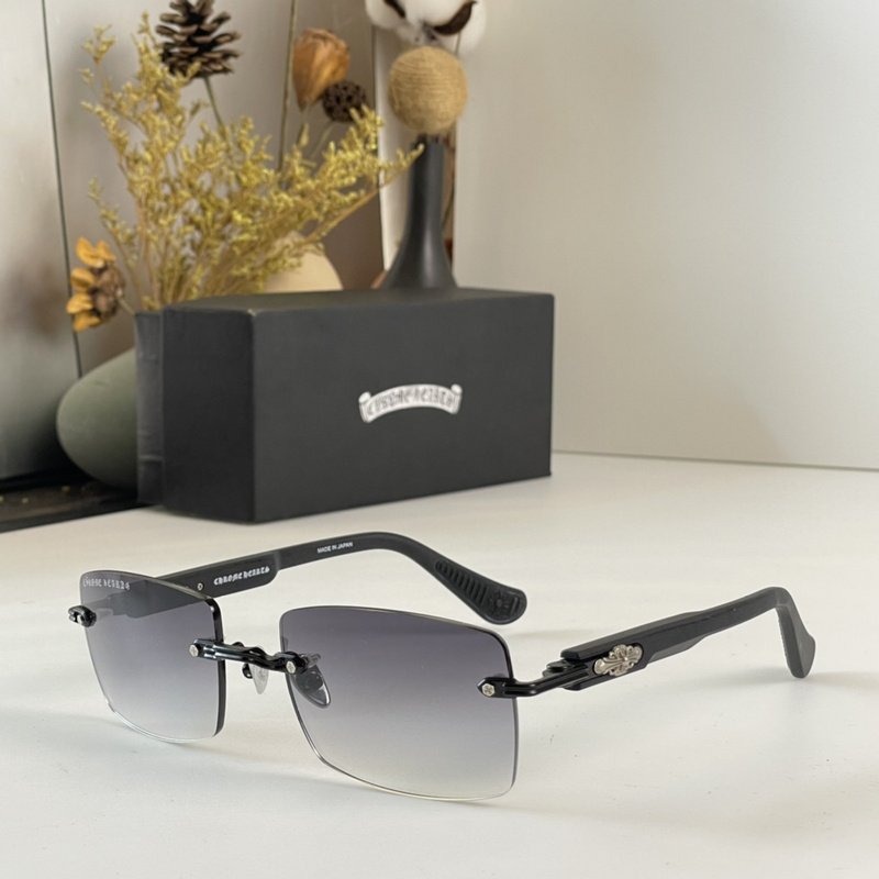 Солнцезащитные очки Chrome Hearts Rectangle Form Without Frame "Black" фото № 4