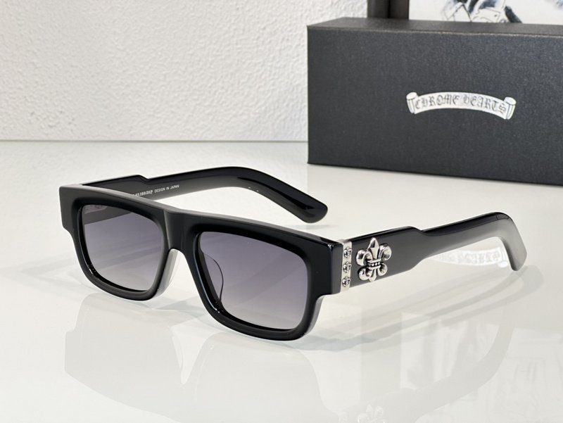 Солнцезащитные очки Chrome Hearts Temples With Big Logo "Black/Gray" фото № 2