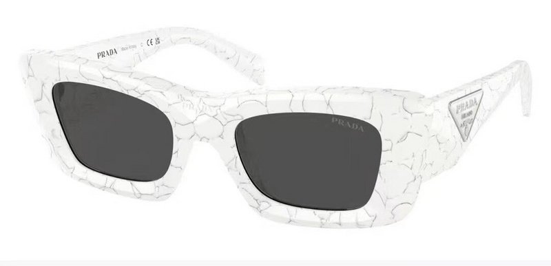 Солнцезащитные очки Prada Wide Temples With Big Logo "White" фото № 3