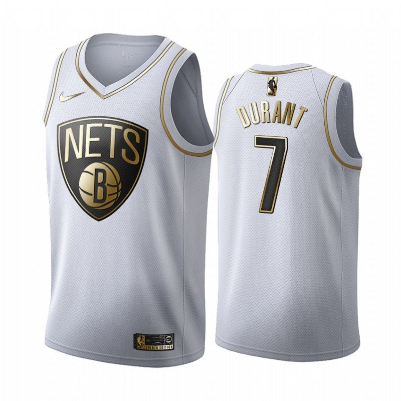 Баскетбольная Джерси Nike Brooklyn Nets 19-20 №7 Kevin Durant "White/Black" фото № 5