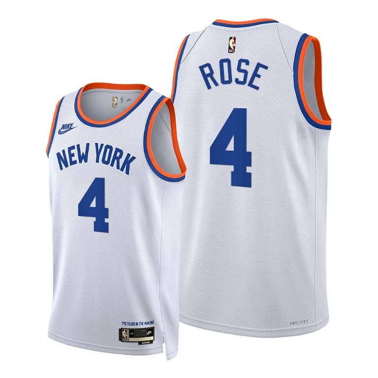 Баскетбольная Джерси Nike New York Knicks 21-22 №4 Derrick Rose "White" фото № 2