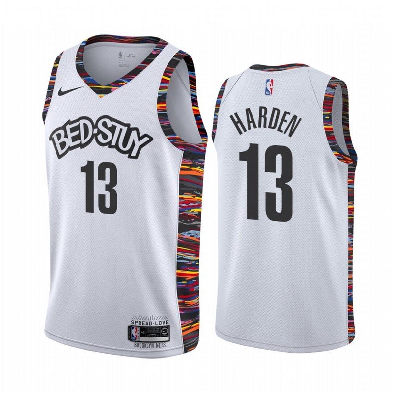 Баскетбольная Джерси Nike Brooklyn Nets 20 №13 James Harden "White" фото № 2