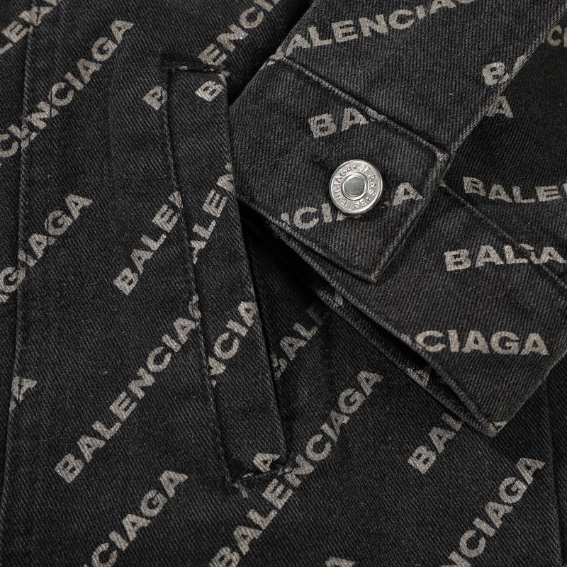Джинсовая Куртка Balenciaga With The Inscription Of The Brand "Black" фото № 7