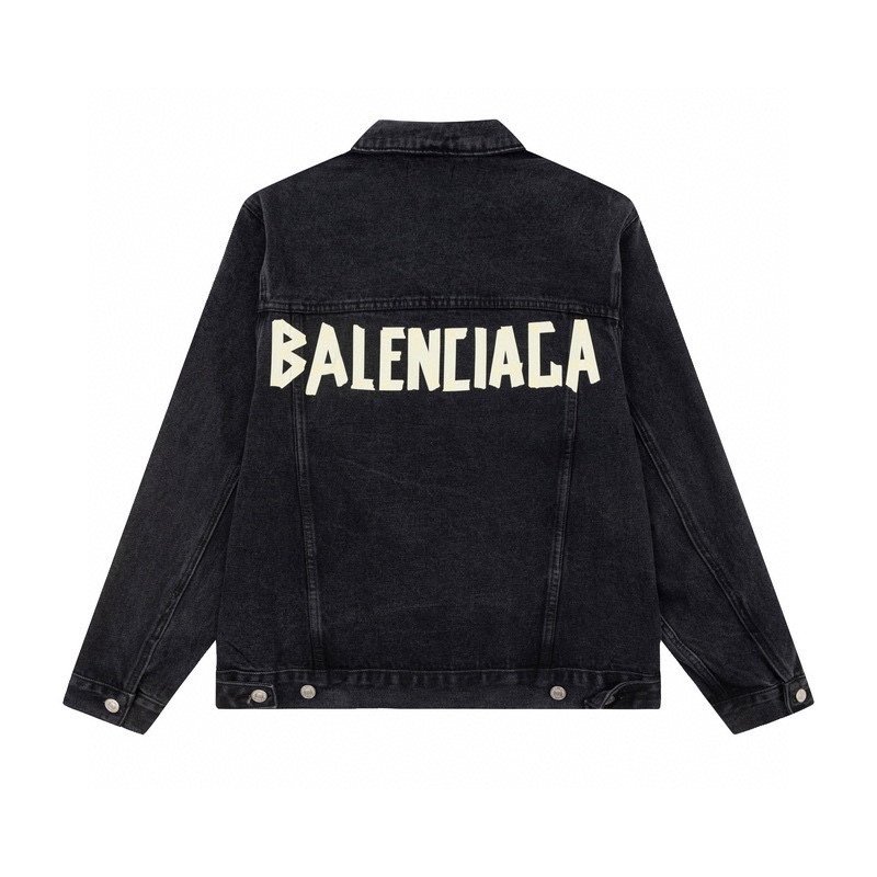Джинсовая Куртка Balenciaga With Big Logo "Black" фото № 3