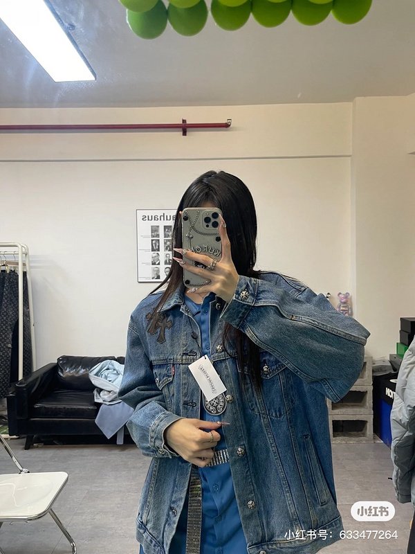 Куртка Chrome Hearts Denim Embroidered Crosses "Blue" фото № 6