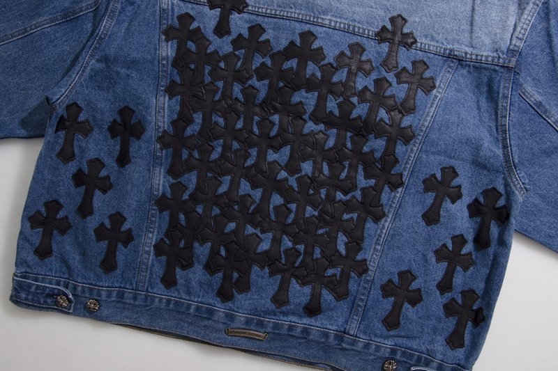 Куртка Chrome Hearts Denim Embroidered Crosses "Blue" фото № 4