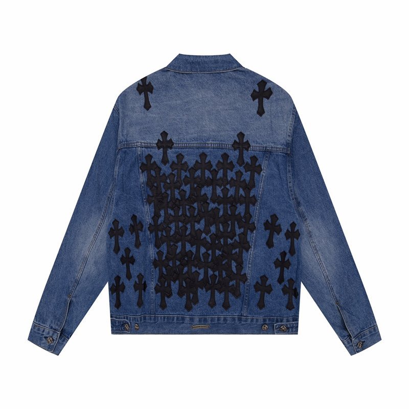 Куртка Chrome Hearts Denim Embroidered Crosses "Blue" фото № 2