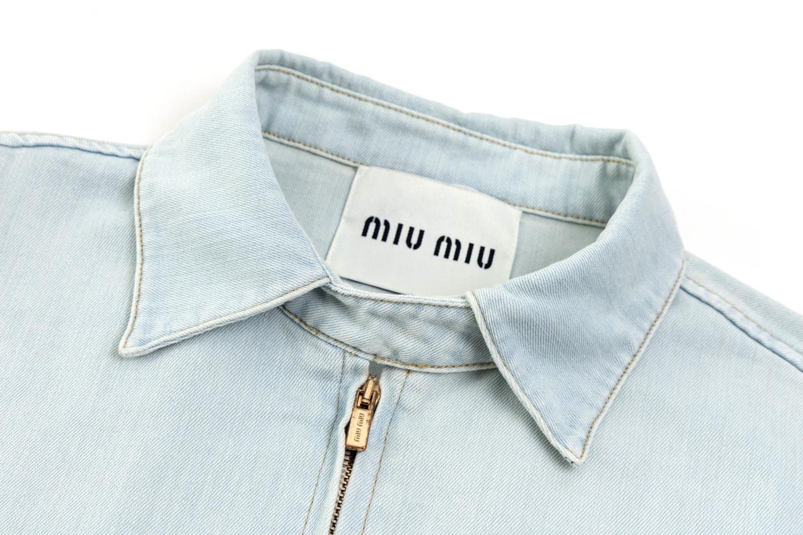 Джинсовая куртка Miu Miu Rear Corrugation "Blue" фото № 3
