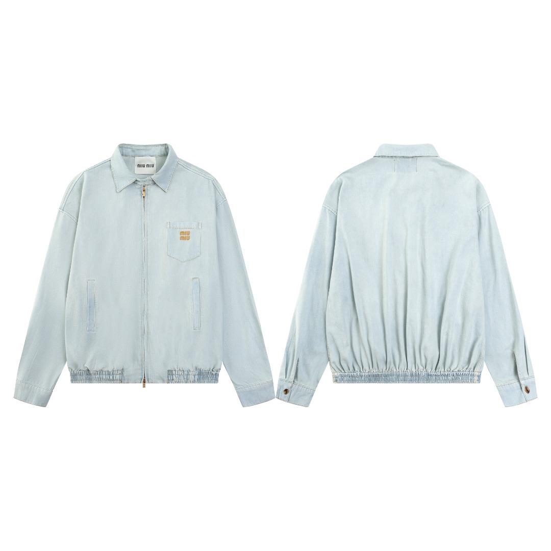 Джинсовая куртка Miu Miu Rear Corrugation "Blue" фото № 4