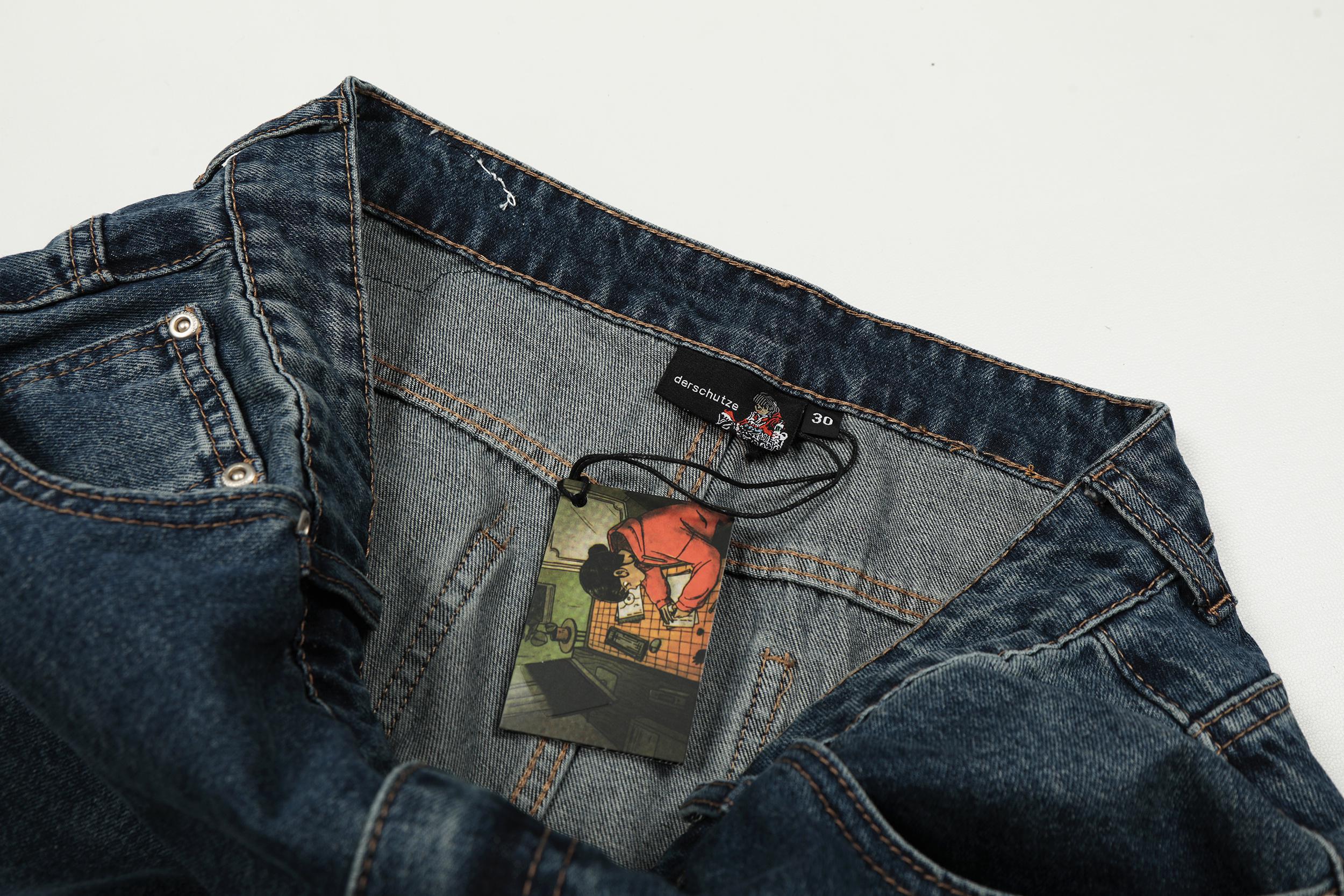 Джинсы Derschutze Baggy "Blue/Embroidered Art" фото № 3