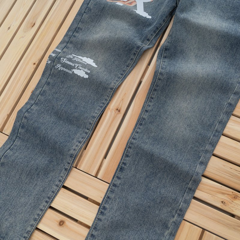 Джинсы Represent Flying Angel "Blue/Gray" фото № 7