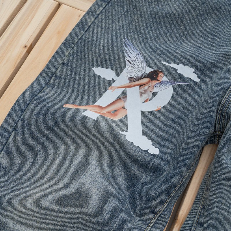 Джинсы Represent Flying Angel "Blue/Gray" фото № 9