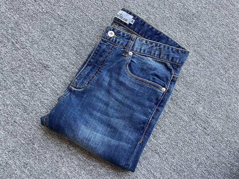 Джинсы Stone Island With Patch On Pocket - Logo "Blue" фото № 9