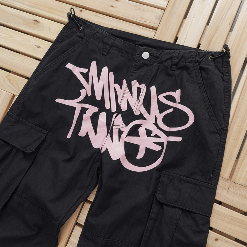 Штаны Stussy With The Inscription Of The Logo "Black/Pink" фото № 8