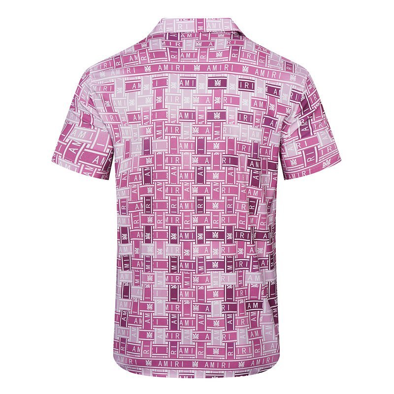 Рубашка Amiri Repeating Logo Inscription "Pink" фото № 2