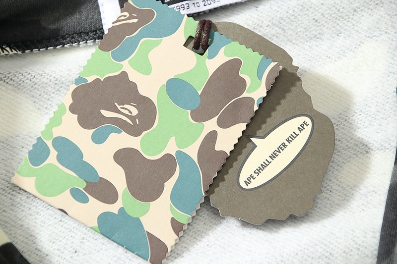 Худи A Bathing Ape Glowing In The Dark ZIP "White/Gray" фото № 3