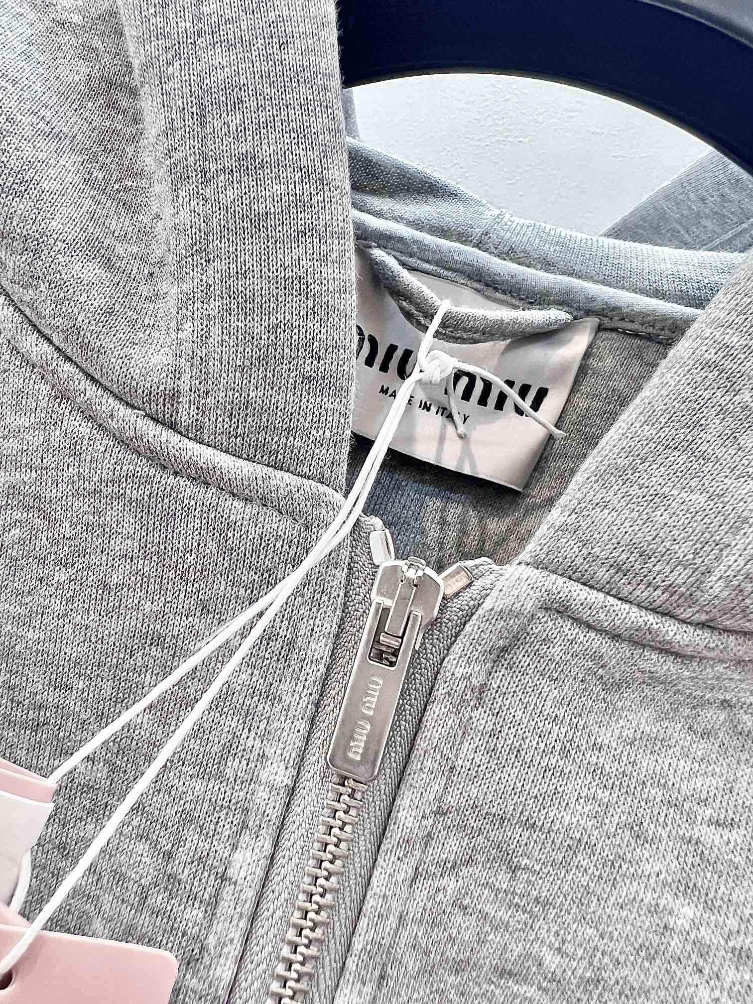 Худи Miu Miu Frontside Light Gray Logo Miu Miu "Gray" фото № 4