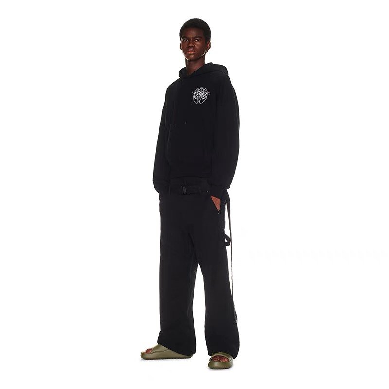 Худи Off-White Hood Large Back White Print “Black” фото № 7