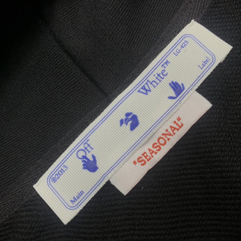 Худи Off-White Hood Large Back White Print “Black” фото № 5