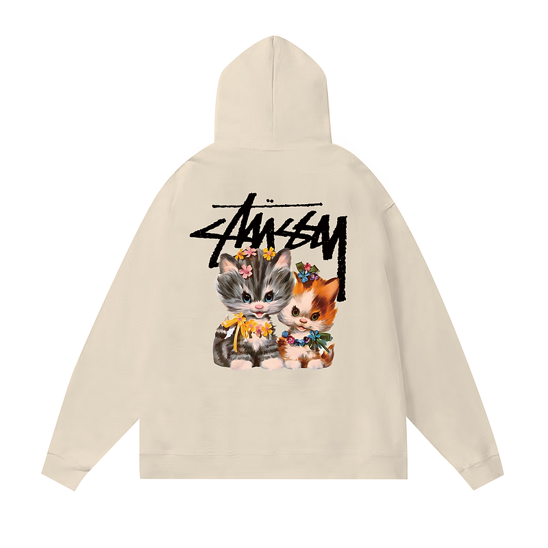 Худи Stussy Cute Cats "Beige" фото № 2