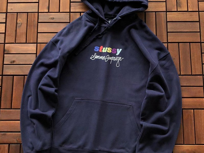 Худи Stussy Multicolor Embroidered Logo And Lettering Summer Campaign "Blue" фото № 2