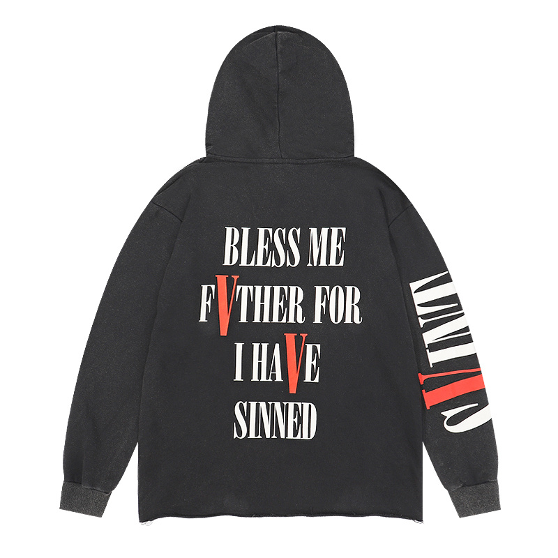 Худи Vlone Crucified On The Logo "Gray" фото № 3