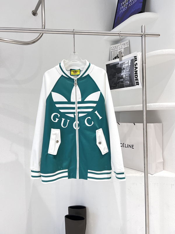 Олимпийка Gucci X Adidas Big Logo "White/Turquoise" фото № 6