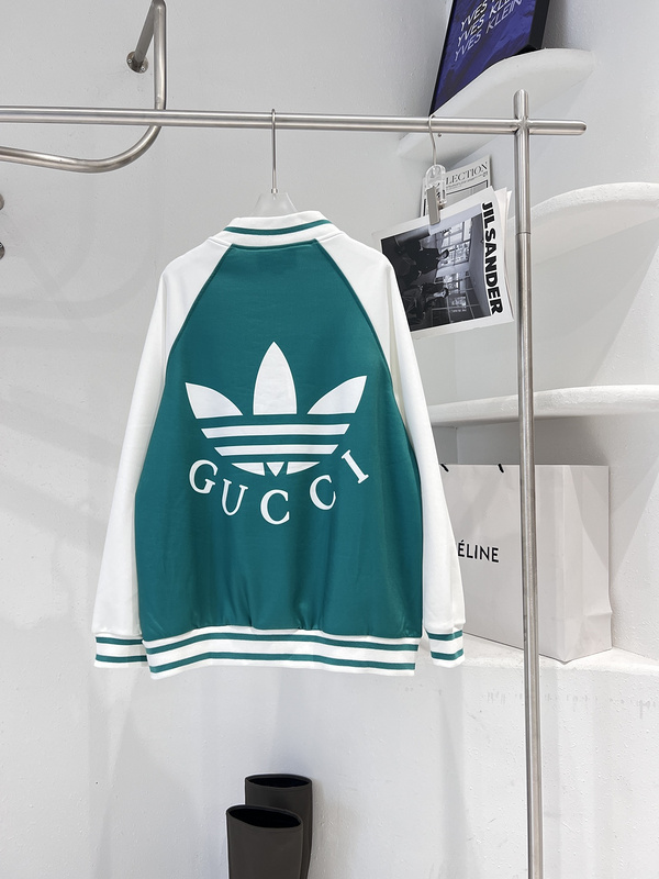 Олимпийка Gucci X Adidas Big Logo "White/Turquoise" фото № 3