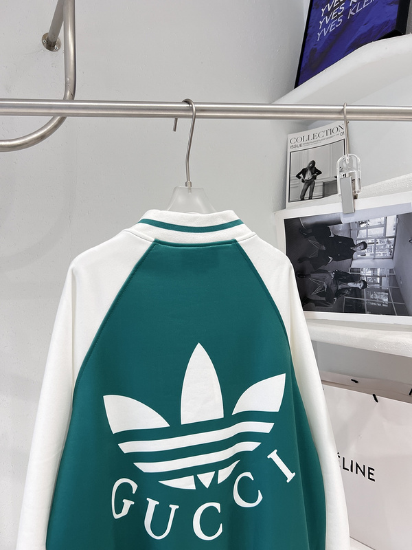 Олимпийка Gucci X Adidas Big Logo "White/Turquoise" фото № 5