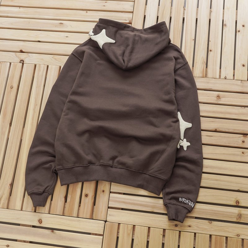 Худи Broken Planet Out Of Sight Stars On Hood And Sleeves "Brown" фото № 2