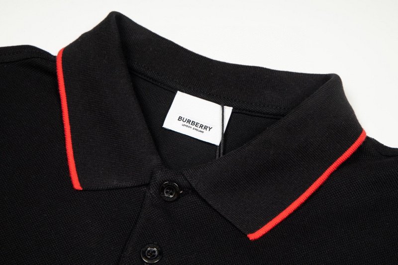 Поло Burberry With Red String On The Collar "Black" фото № 6