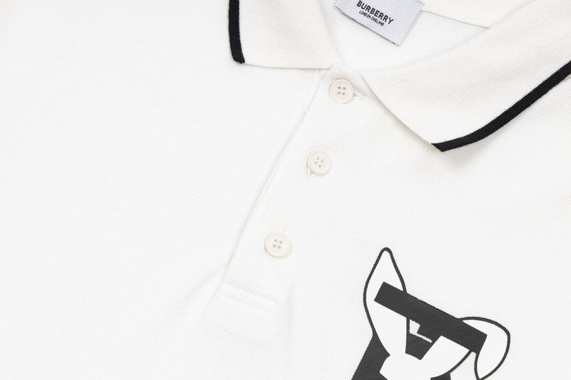 Поло Burberry With Logo Image "White" фото № 7