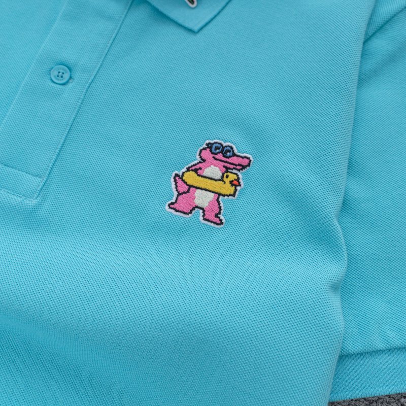 Поло Lacoste Beach Crocodile "Blue" фото № 9